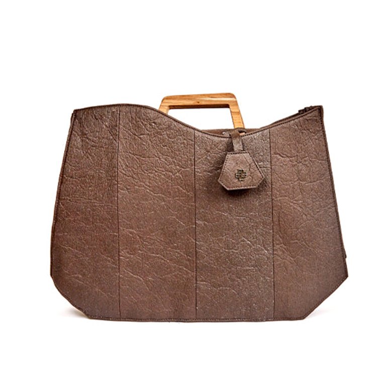 Esmeralda Tote Bag - Cocoa in Pineapple Leather