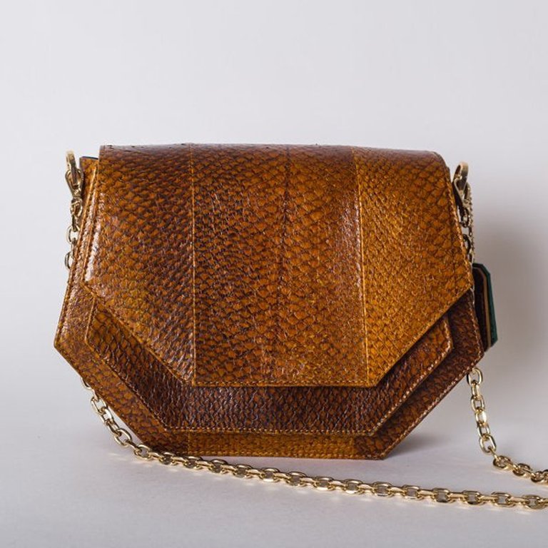 Ramona Shoulder Bag - Cognac in Salmon Leather