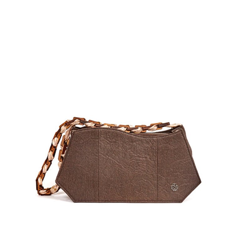 Sienna Baguette Bag - Cocoa in Pineapple Leather