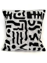 Black + White Bogo Marks Pillow Cover - Black/White