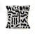 Black + White Bogo Marks Pillow Cover - Black/White