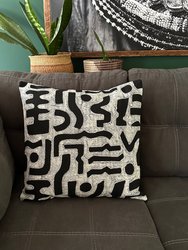 Black + White Bogo Marks Pillow Cover