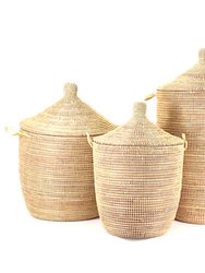 Dou Lid Storage Basket Monochrome Natural - Medium