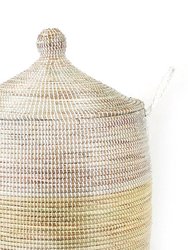 Large Two-Tone Basket - Natural + White