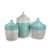 Large Two-Tone Basket - Turquoise + White