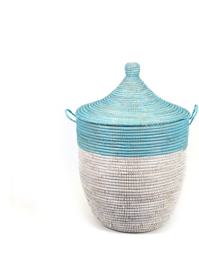 Mbare Ltd Medium Two-Tone Basket - Turquoise + White product