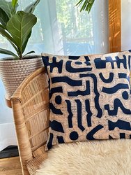 Navy Blue + Rosy Beige Bogo Marks Pillow Cover - Navy Blue/Rosy Beige