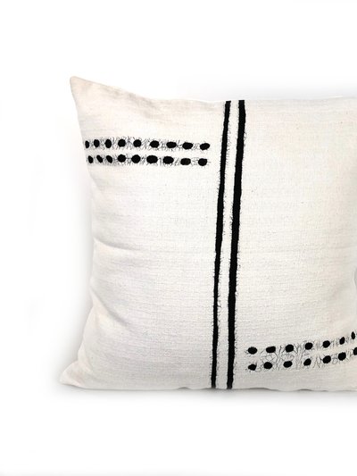 Mbare Ltd Sadza Dots + Lines Pillow Cover - White product