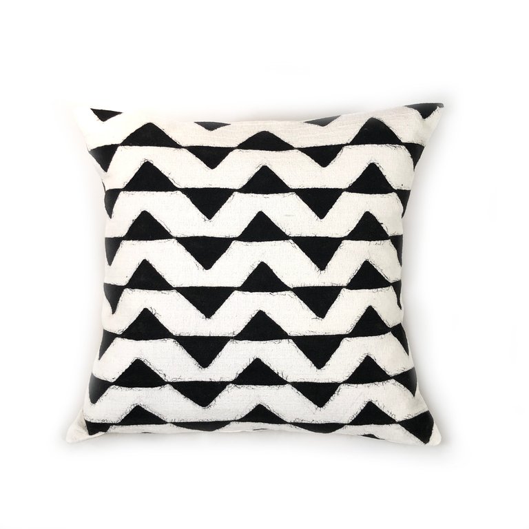 Sadza Triangles Pillow Cover - White
