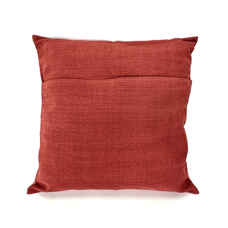 Terracotta Lines + Dots Pillow Cover