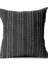 Tribal Cloth Dots Black Pillow Cover - Black