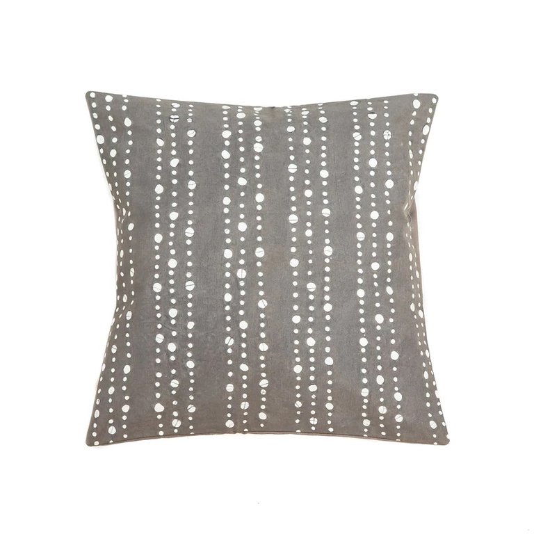 Tribal Cloth Lunar Dots Grey Pillow Cover - Grey