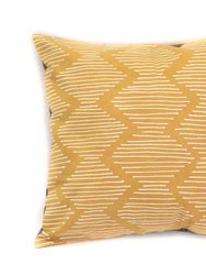 Tribal Cloth Wave Lines Mustard Pillow Cover - Mustard