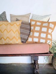 Tribal Cloth Wave Lines Mustard Pillow Cover