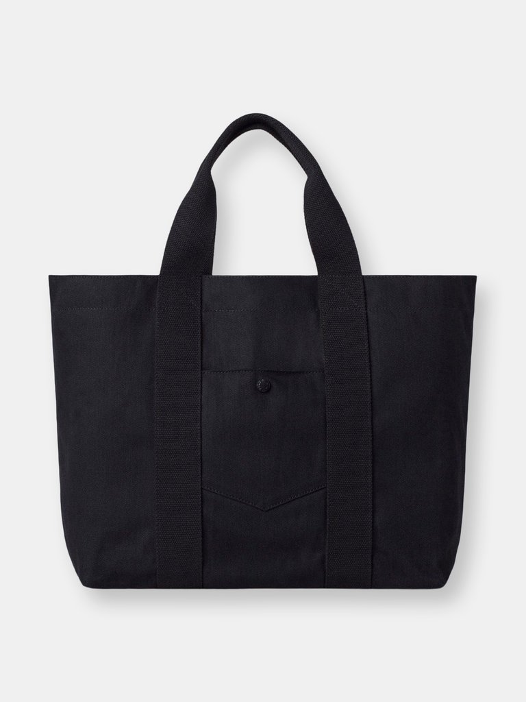 Pocket Tote Denim Bag - Black