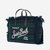 Women's Blue Green Check Wool Leather Tote Handbag