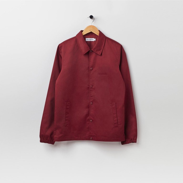 Polycotton Coach Jacket - Burgundy - Burgundy