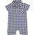 Baby Boys Sandy Polo Romper In Navy Plaid - Navy Plaid