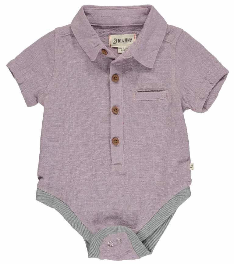 Baby's Cotton Helford Onesie In Lilac - Lilac