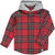 Boy's Dyer Hooded Long Sleeve Woven Shirt In Red/green Plaid - Red/green Plaid