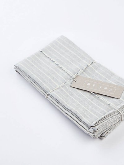 Meema Grey Striped Cotton Napkin - Set Of 4 product