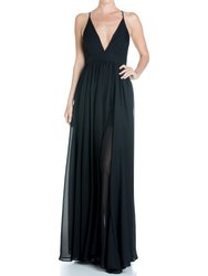 Enchanted Garden Maxi Dress - Black