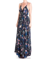 Enchanted Garden Maxi Dress - Wildflower Navy