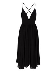 Enchanted Garden Midi Dress- Black