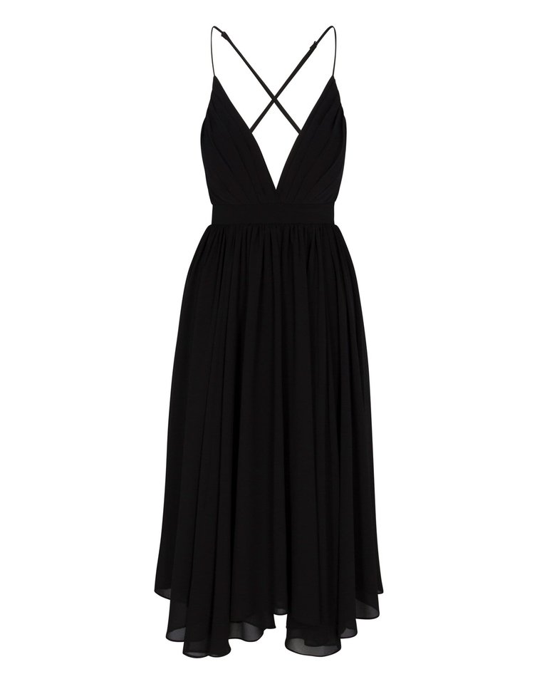 Enchanted Garden Midi Dress- Black