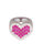 I Heart U Ring - Silver, Crystal, Pink