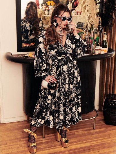 Meghan Fabulous LilyPad Midi Dress - Dahlia Black product