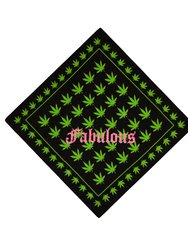 The F*cking Fabulous Bandana - Weed Print - Black/ green