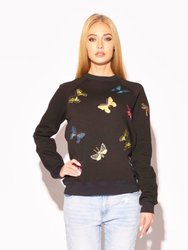 The Jitterbug Embroidered Sweatshirt - Black
