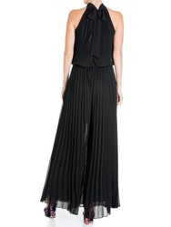 Wild Orchid Pleat Jumpsuit - Black