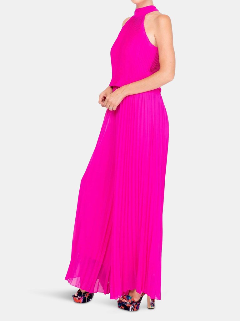 Wild Orchid Pleat Jumpsuit - Magenta