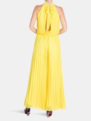 Wild Orchid Pleat Jumpsuit - Yellow