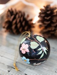 Black Flower Print Ornament - Black