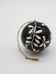 Black Mistletoe Print Ornament