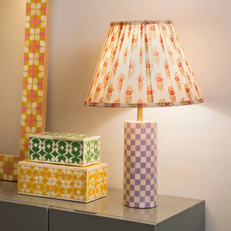 Gathered Floral Lamp Shade