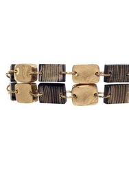 Graphite Link Bracelet - Horn & Brass