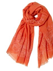 Hibiscus Scarf - Orange