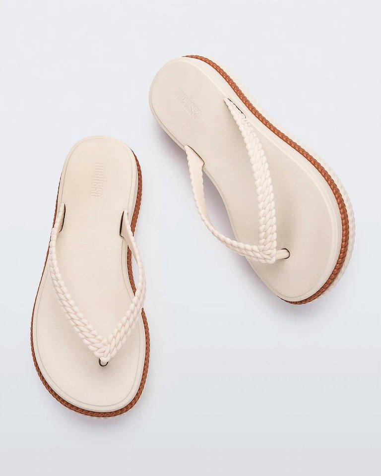 Leblon Flip Flop In Beige/brown