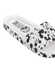 White Mickey Mouse Mel Slides - White