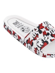 White Minnie Mouse Mel Slides - White