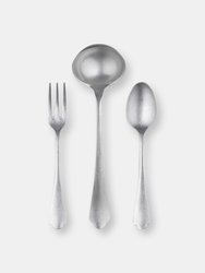 3 Pcs Serving Set (Fork Spoon And Ladle) Dolce Vita Pewter