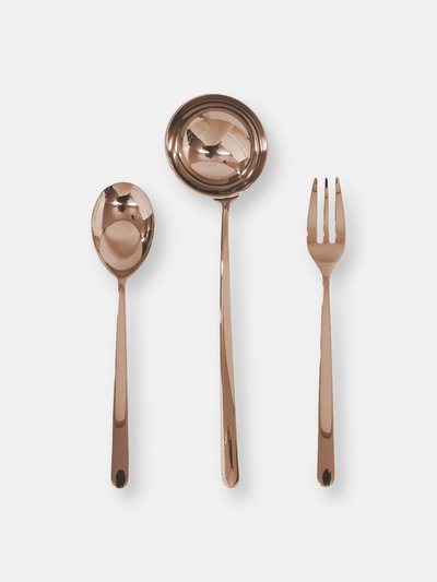 Mepra 3 Pcs Serving Set (Fork Spoon And Ladle) Linea Bronzo product