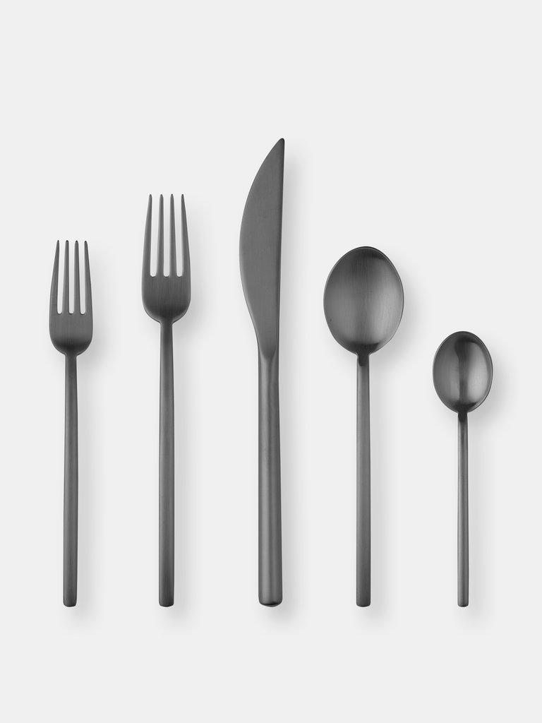 Cutlery Set 5 Pcs Linea Ice Oro Nero