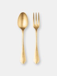 Serving Set (Fork And Spoon) Dolce Vita Pewter Oro