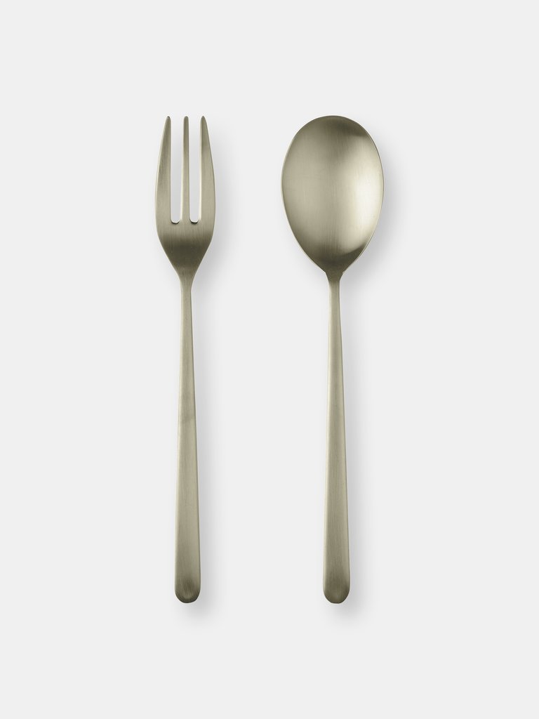 Serving Set (Fork and Spoon) LINEA ICE CHAMPAGNE
