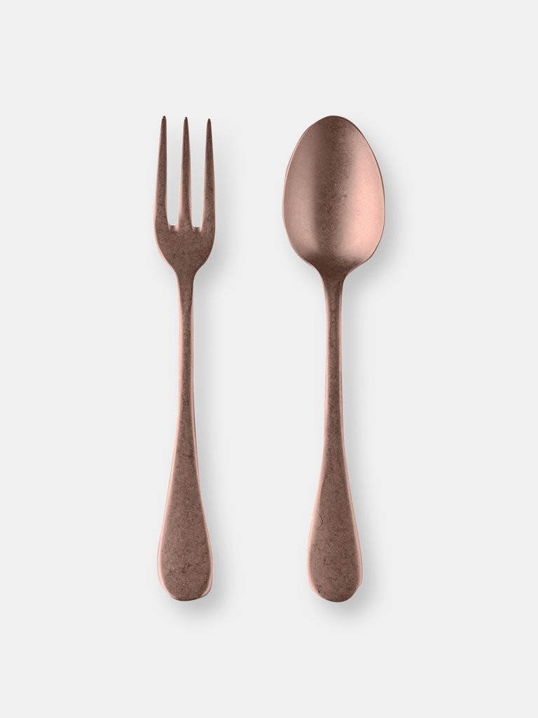 Serving Set (Fork And Spoon) Vintage Bronzo
